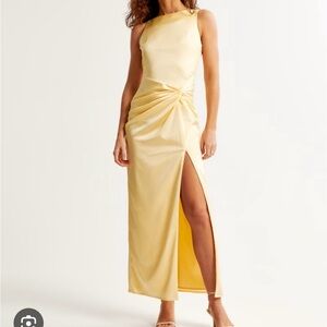 Abercrombie yellow dress wedding guest